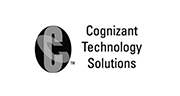 A black and white logo of cognizant technology solutions