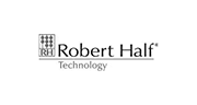 A black and white image of robert half technology